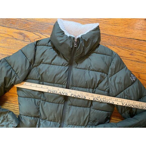 Lauren Ralph Lauren Soft Puffer Jacket Women’s Small Coal Olive Green - Picture 6 of 10